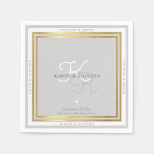 nicely detailed monogrammed wedding reception napkin