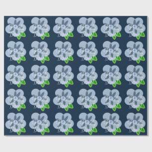 Nicely Done Blue Flower Wrapping Paper