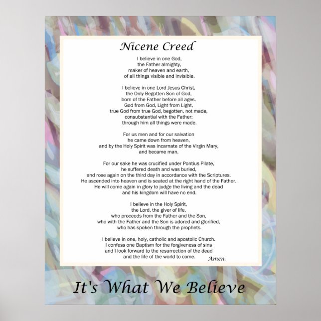 Nicene Creed Poster 24" x 30" (Front)