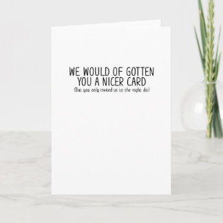 Nicer Card Funny Wedding Card