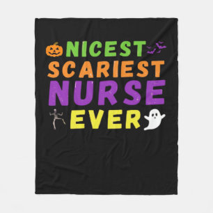 Nicest scariest Nurse ever funny Halloween Classic Fleece Blanket