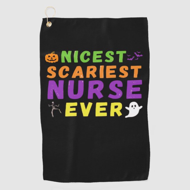 Nicest scariest Nurse ever funny Halloween Classic Golf Towel (Front)