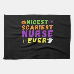 Nicest scariest Nurse ever funny Halloween Classic Tea Towel