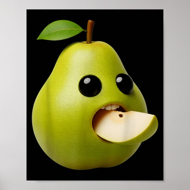 Niche Fruits Funny Pear Meme Brainrot Surreal  Poster (Front)