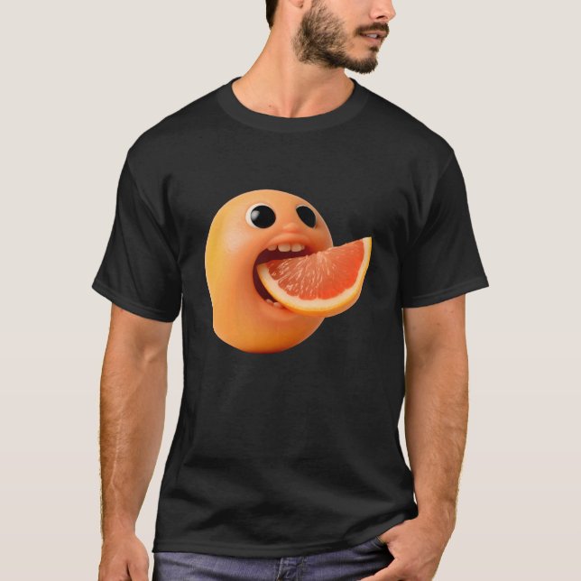 Niche Fruits Orange Meme Brainrot Viral Fruit Ital T-Shirt (Front)