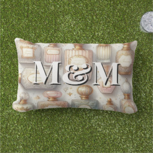 Niche Perfume Collection, Monogram Watercolor Lumbar Cushion