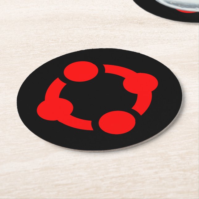 Niche Pride Flag (Black) Round Paper Coaster (Angled)