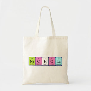 Nichola periodic table name tote bag