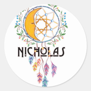 Nicholas Dreamcatcher Classic Round Sticker