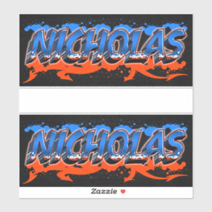 Nicholas First Name Graffiti Sticker
