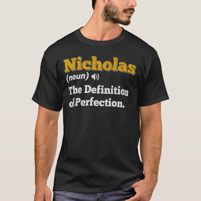 Nicholas Gift Name Personalised Birthday Name Defi T-Shirt (Front)