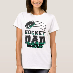 Nicholas Hockey Dad With Puck Mens  T-Shirt