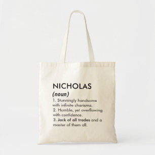Nicholas name, Editable name, Custom name Tote Bag