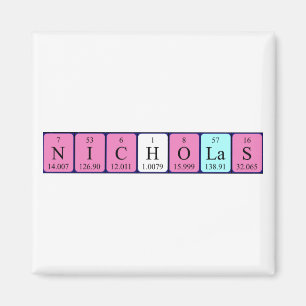 Nicholas periodic table name magnet