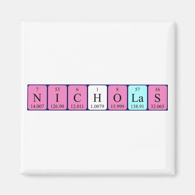 Nicholas periodic table name magnet (Front)