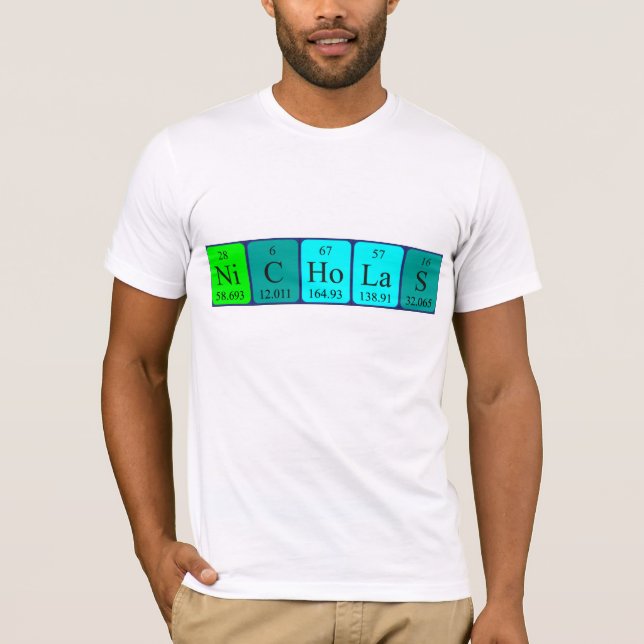 Nicholas periodic table name shirt (Front)