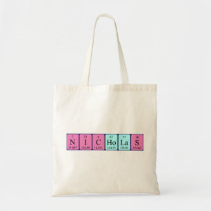 Nicholas periodic table name tote bag