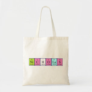 Nicholas periodic table name tote bag