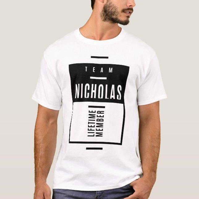 Nicholas Personalised Name Birthday Gift T-Shirt (Front)