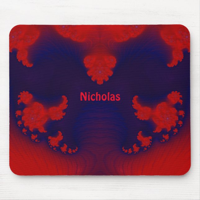 NICHOLAS ~ Red and Blue Mouse Pad  (Front)