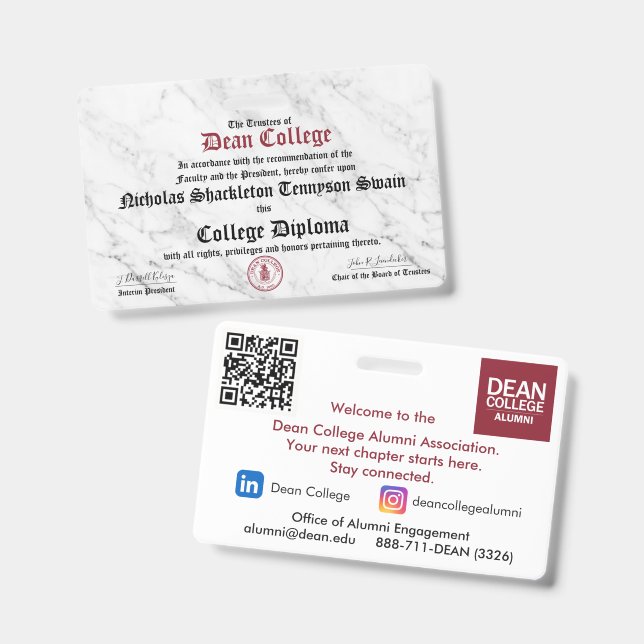 Nicholas Shackleton Tennyson Swain ID Badge (Front & Back)