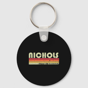Nichols Surname Funny Retro Vintage 80s 90s Birthd Key Ring