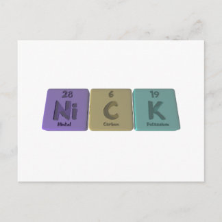 Nick as Nickel Carbon Potassium Postcard