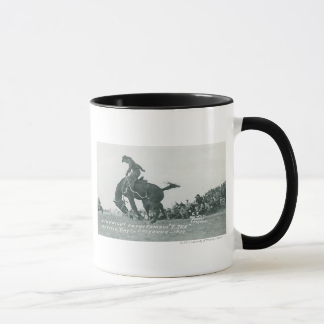 Nick Knight riding T. Joe at Cheyenne Frotier Days Mug (Right)