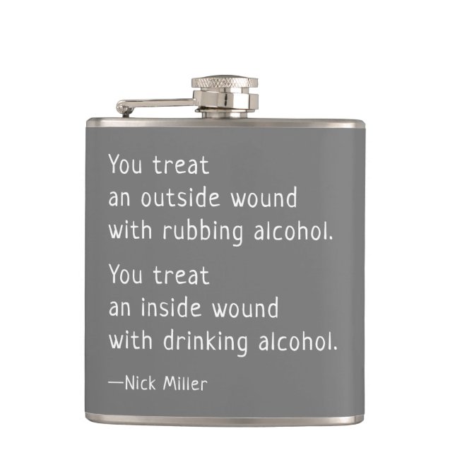 Nick Miller Funny Quote with alcohol Flask (Front)