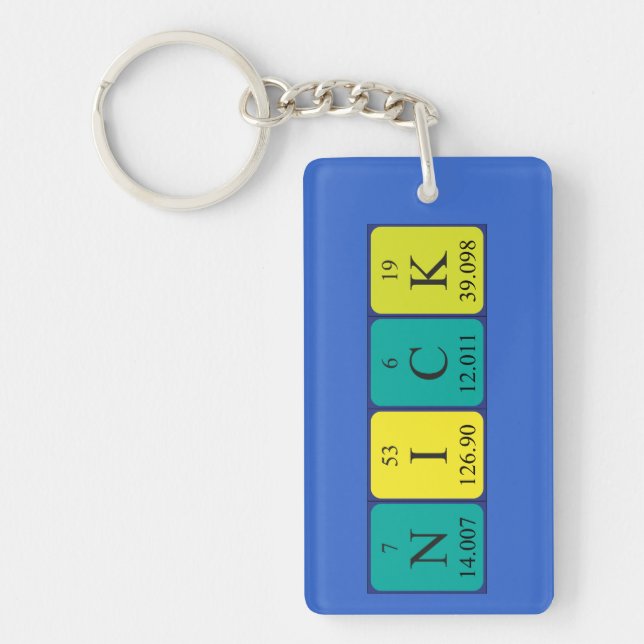 Nick periodic table name keyring (Front)