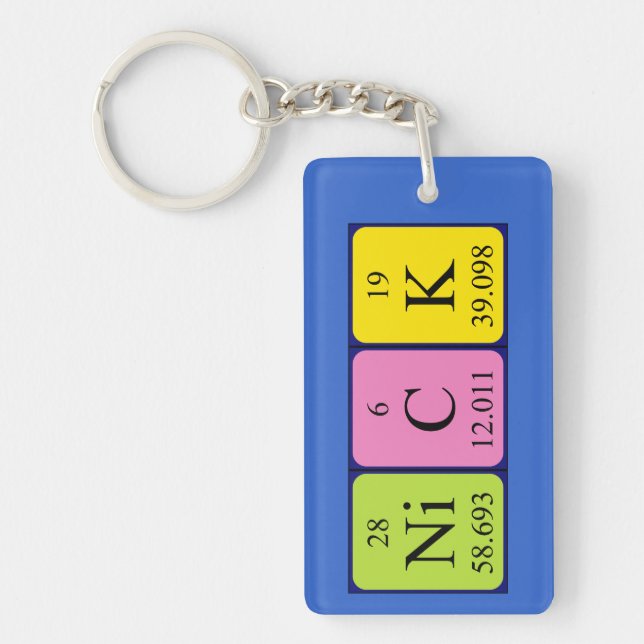 Nick periodic table name keyring (Front)