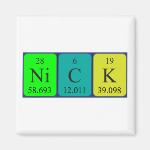 Nick periodic table name magnet