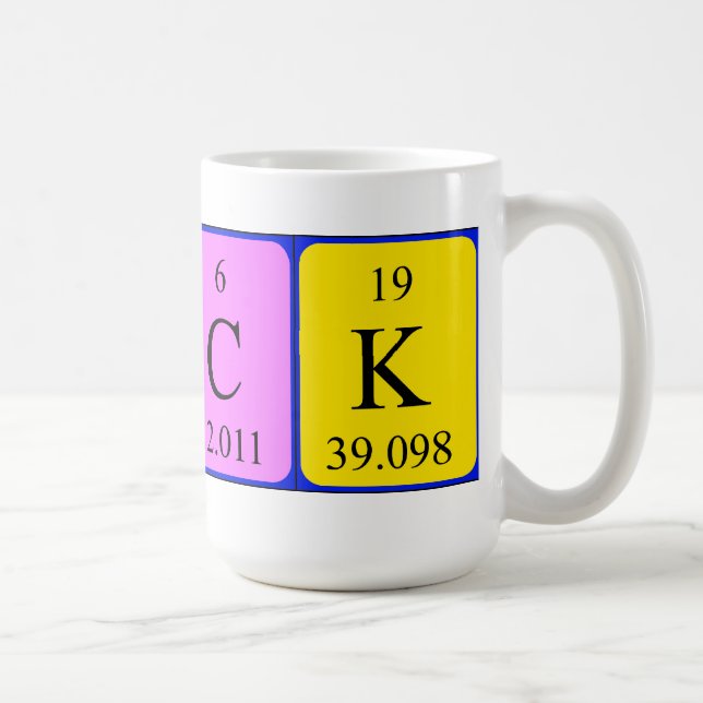 Nick periodic table name mug (Right)