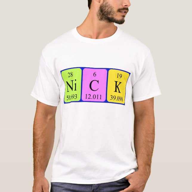 Nick periodic table name shirt (Front)