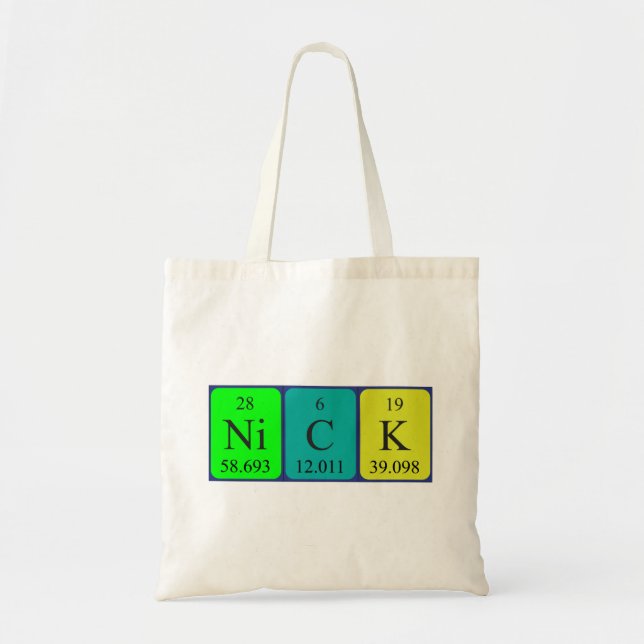 Nick periodic table name tote bag (Front)