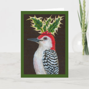 Nick the red-bellied woodpecker Christmas card