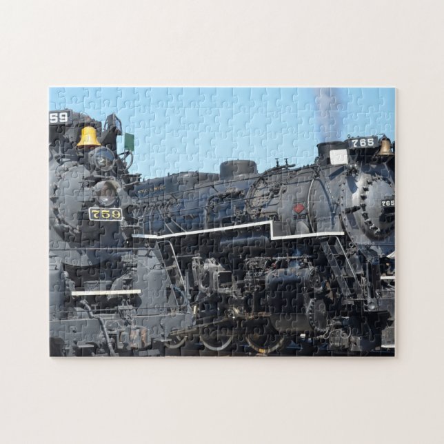 Nickel Plate Road 759 and 765 Steam Engine Trains Jigsaw Puzzle (Horizontal)