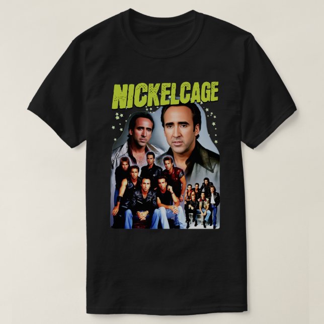 NICKELCAGE PARODY Funny Retro 2000s Glamour Shot T T-Shirt (Design Front)
