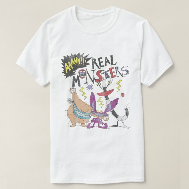 Nickelodeon Ahh Real Monsters Friends Group Shot  T-Shirt (Design Front)