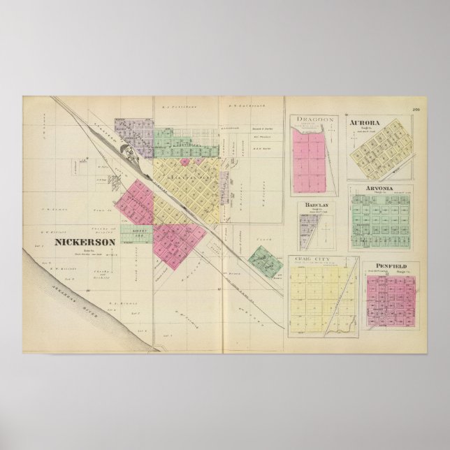 Nickerson, Dragoon, Aurora, Barclay, Kansas Poster (Front)