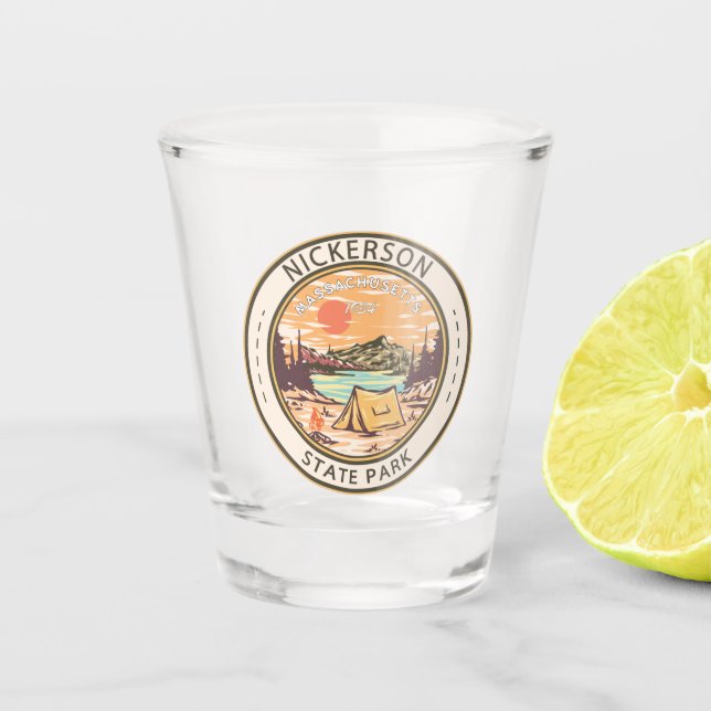 Nickerson State Park Massachusetts Badge Shot Glass (Front)
