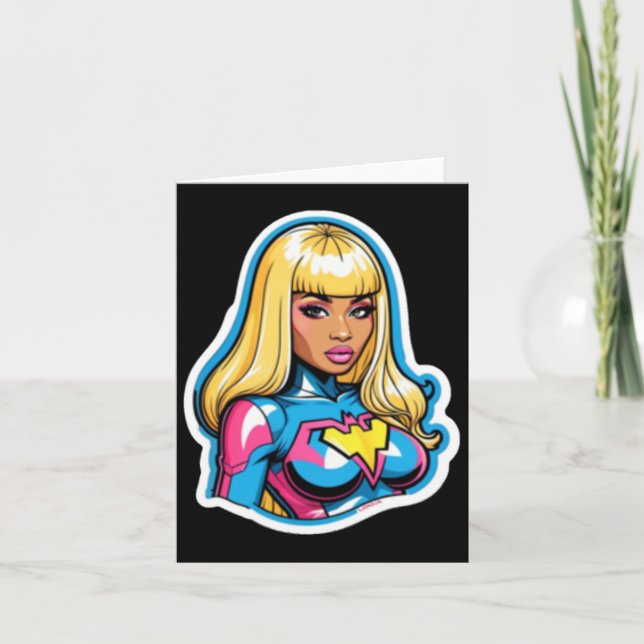 Nicki Minaj Superhero Sticker  Card (Front)
