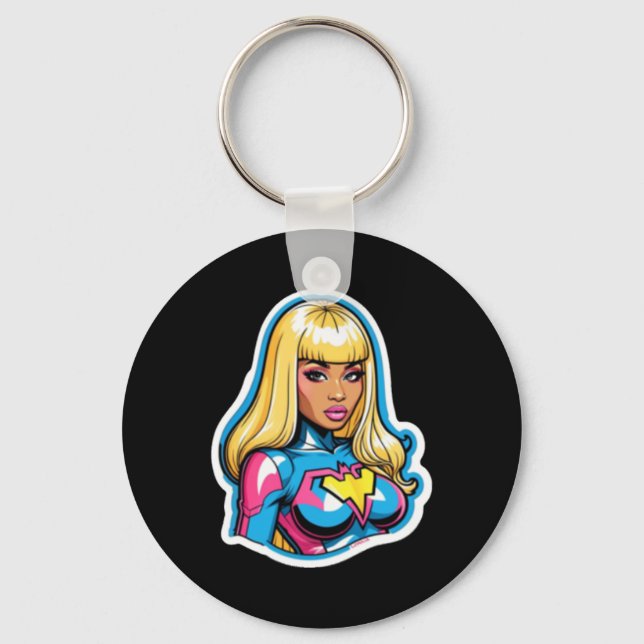 Nicki Minaj Superhero Sticker  Key Ring (Front)