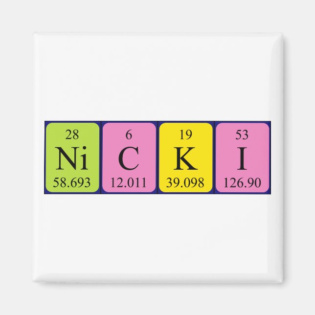 Nicki periodic table name magnet (Front)