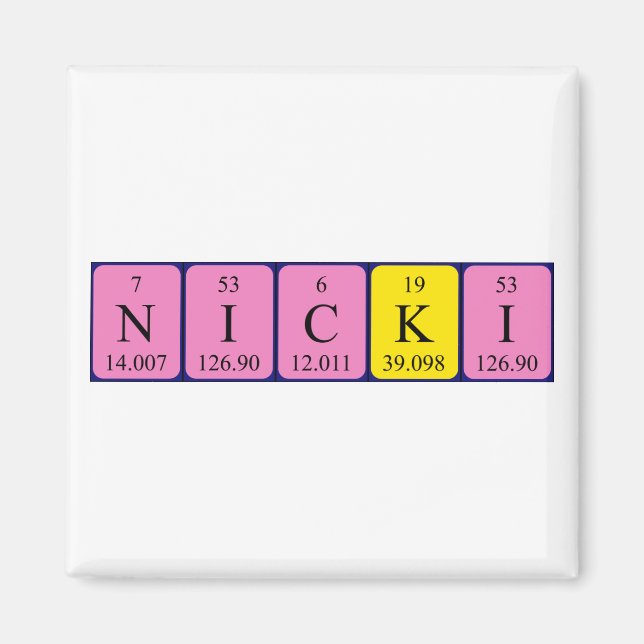 Nicki periodic table name magnet (Front)