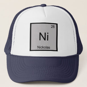 Nickolas Name Chemistry Element Periodic Table Trucker Hat