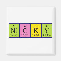 Nicky periodic table name magnet
