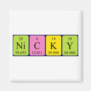 Nicky periodic table name magnet