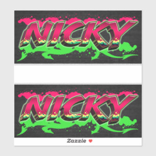 Nicky Vorname Name Graffiti Aufkleber Sticker