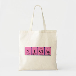 Niclas periodic table name tote bag